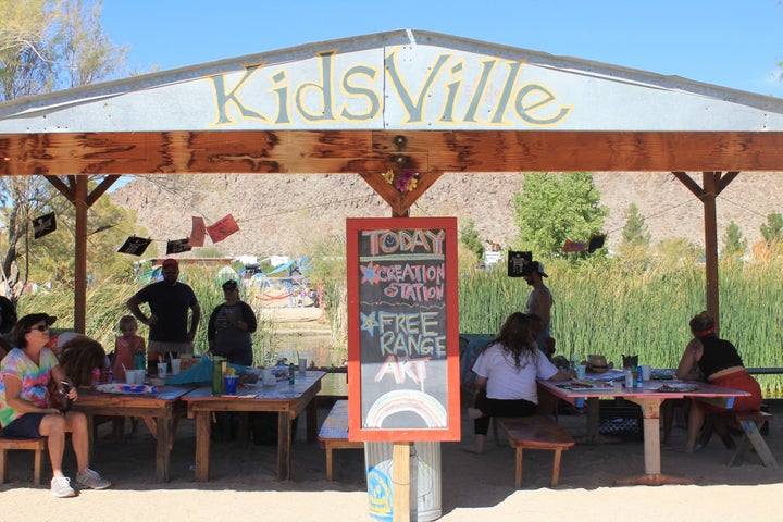 Kids were invited to participate in the festival at the Kidsville station where they did arts and crafts, yoga, dancing, tie dye and more. 