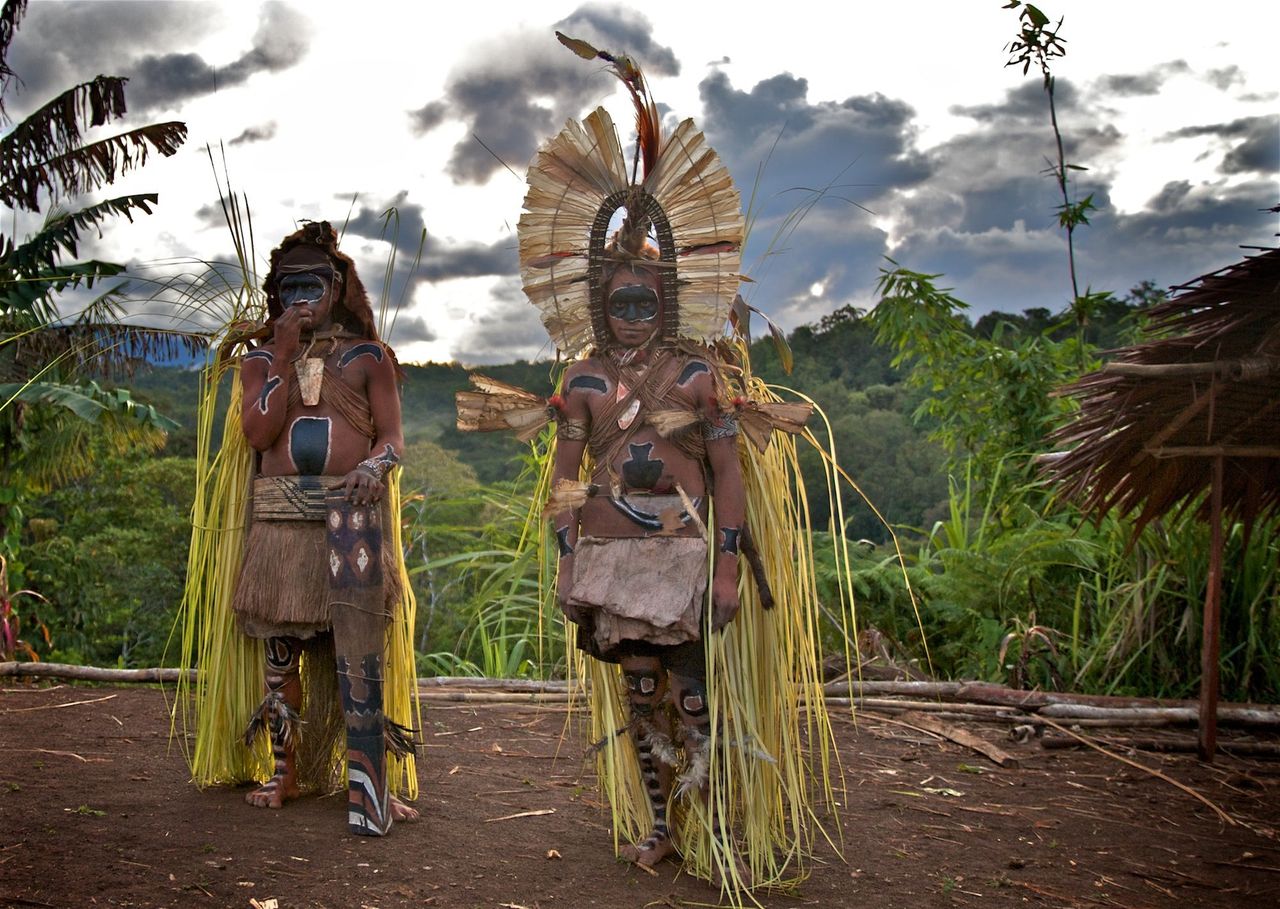 A birthing ritual. Kosua tribe, Papua New Guinea.