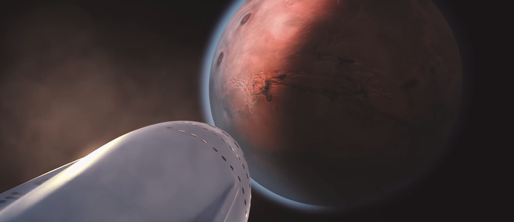 SpaceX's Elon Musk unveiled plans to take humans to Mars in a science fiction-worthy video.