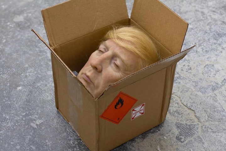 "Damaged Goods" by Eugenio Merino (Platinum silicone, human hair, and polyurethane 14 x 9 x 10 in. | 36 x 23 x 25 cm. 2016)