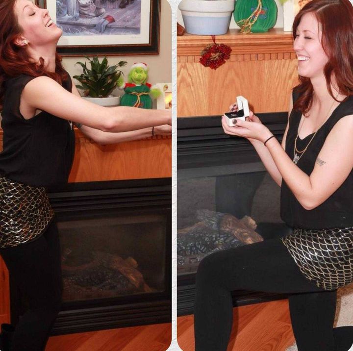Kate proposed to herself on New Year's Eve, 2015.