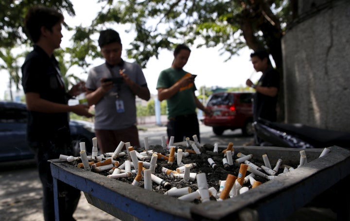 The law would be based on one in Davao City on the southern Philippine island of Mindanao. Penalties there for breaking the anti-smoking law can include a 5,000 Philippine peso ($103) fine or four months in prison.