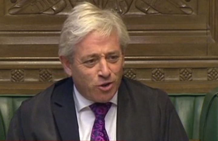 <strong>A bemused Bercow intervened in the Opposition Day motion debate on Brexit</strong>