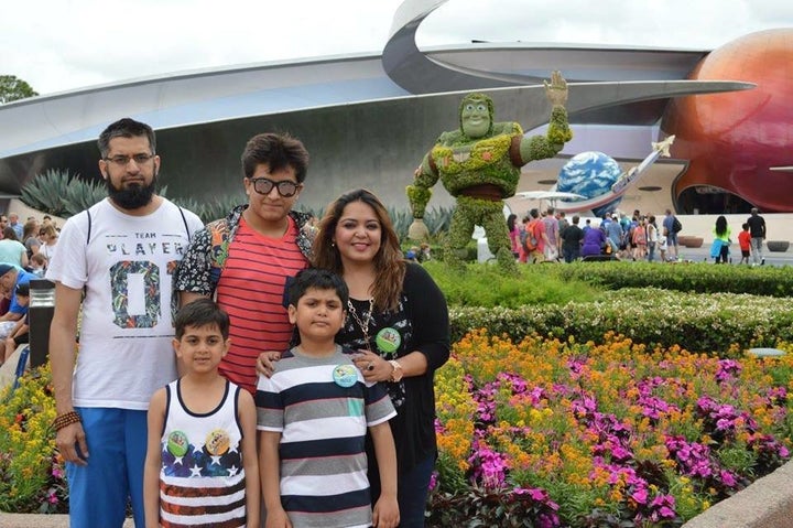 The Usmani family at Disney World earlier this year.