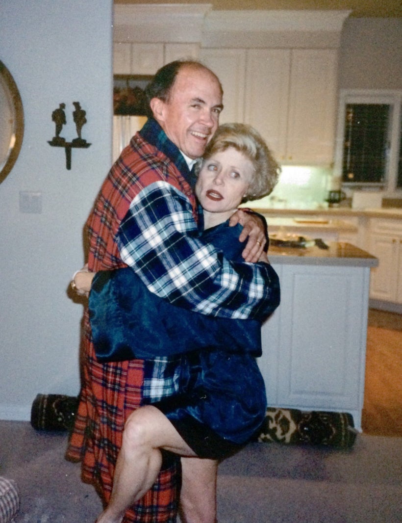 Mugging for the camera, Christmas 1995, two years before my mom's first surgery