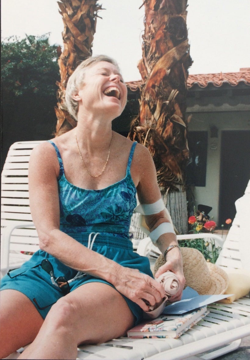 Recuperating in La Quinta, California after one of her elbow surgeries