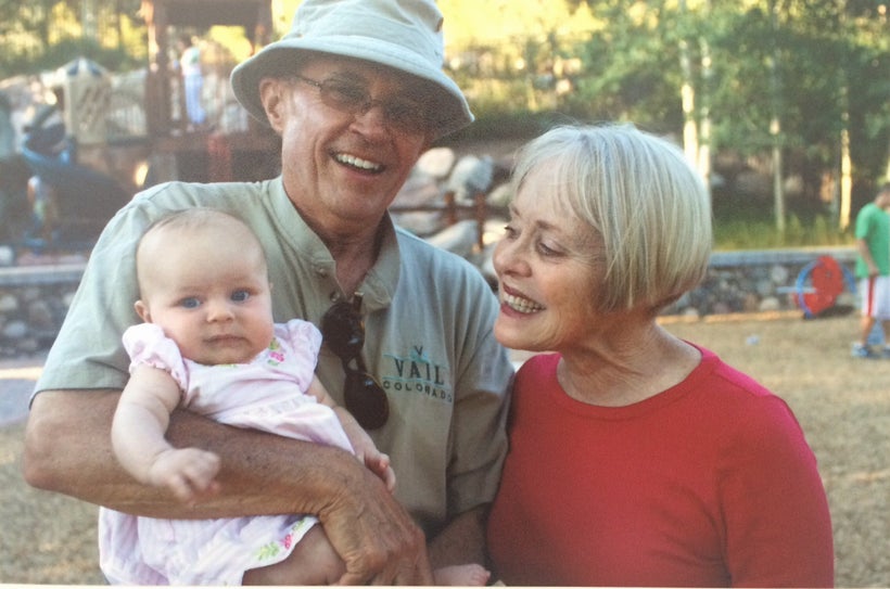 With my daughter. She loved being a grandmother.