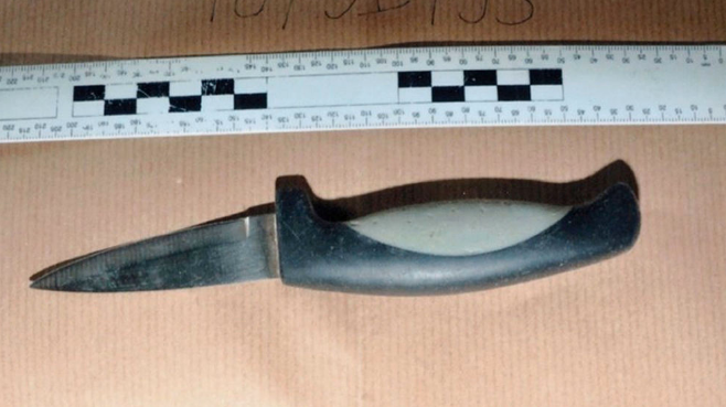 The knife used in the attack