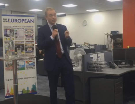 Tim Farron at The New European event