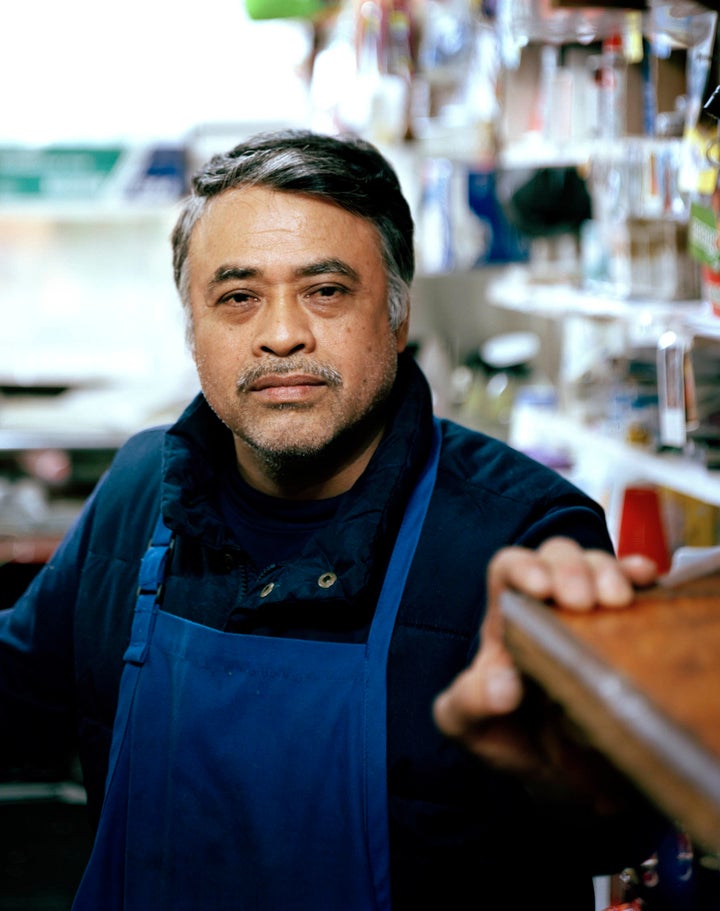 Pedro Cruz in his bodega in Sunset Park, New York City.