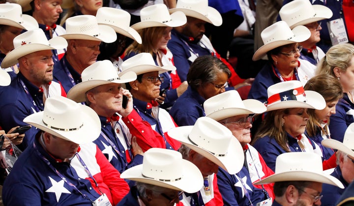 Members of Texas' delegation wore cowboy hats to the Republican National Convention in July.