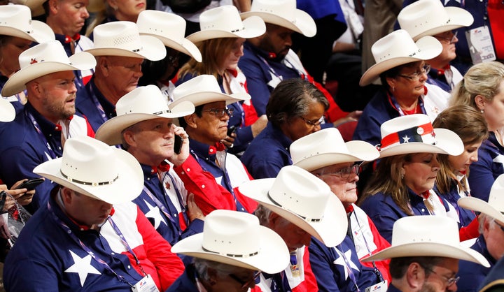 Members of Texas' delegation wore cowboy hats to the Republican National Convention in July. 