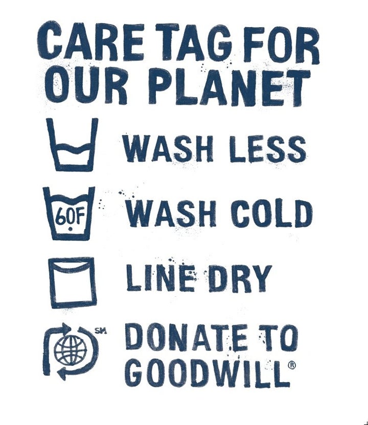 Levi's products carry a gentle reminder: caring for your clothes includes disposing of them responsibly when you don't w