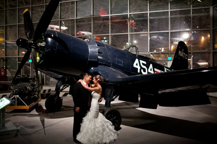 We snuck away to the WWII exhibit area at the Museum of Flight right after the ceremony.