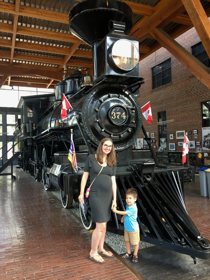 Our first stop in Vancouver was the Historic CPR 374 Locomotive on display in Yaletown.