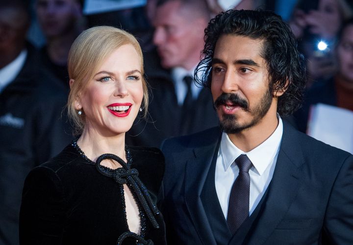 Nicole Kidman with Dev Patel at the 'Lion' premiere in London last night