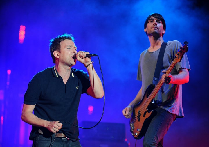 <strong>Alex James with Blur frontman Damon Albarn - "it's important to have second lives"</strong>