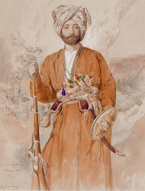 "Study of an Afghan Warrior," artwork by Jules Laurens