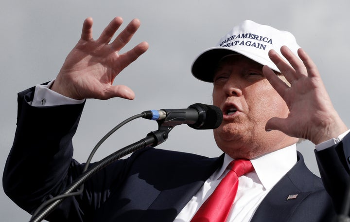 Republican presidential nominee Donald Trump speaks at a campaign rally in Lakeland, Florida, on Wednesday.