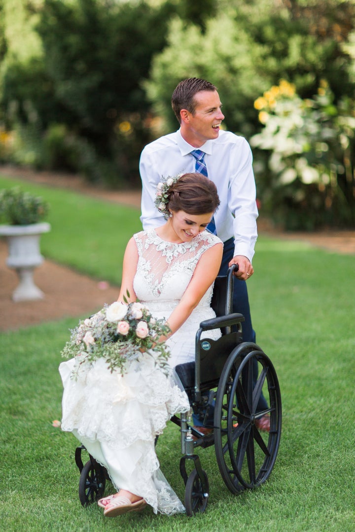 The stunning couple on their wedding day. 