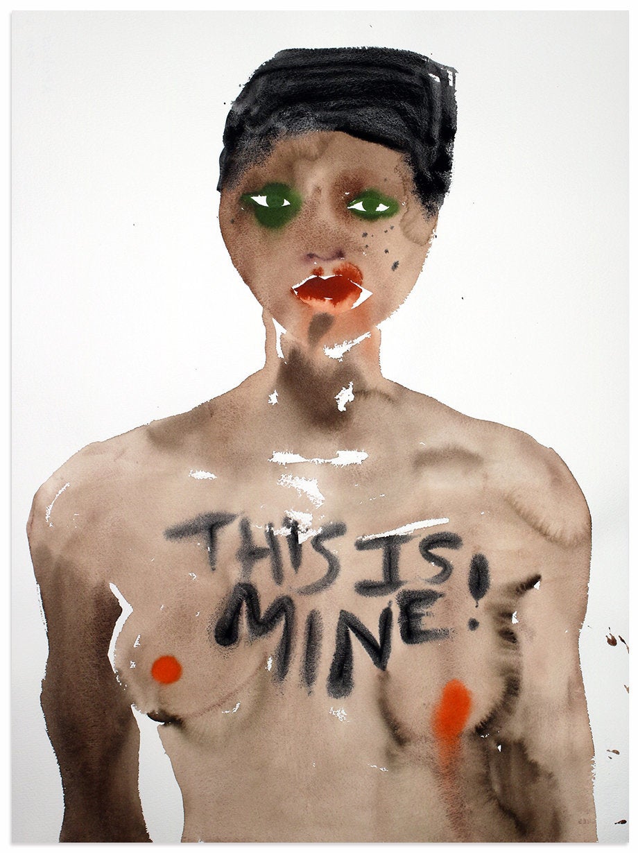 "This Is Mine," 2016, watercolor on paper, 30 x 22 inches.