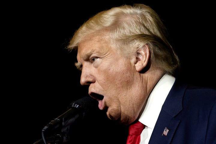 Republican U.S. presidential nominee Donald Trump speaks to the audience at a campaign rally in West Palm Beach, Florida, U.S., October 13, 2016.