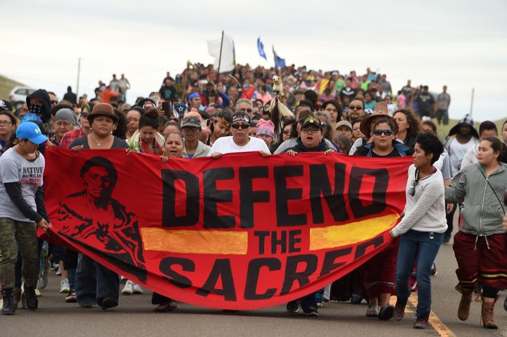 Thousands marched against the Dakota Access Pipeline in early September. They were met with guards carrying pepper spray and using attack dogs.