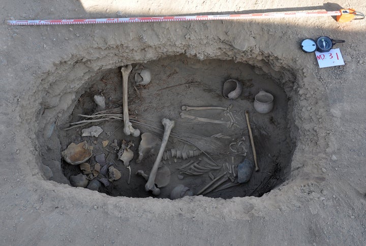 Cannabis plants were arranged across the body of a middle-aged man before his burial in Turpan, China, around 2,500 years ago
