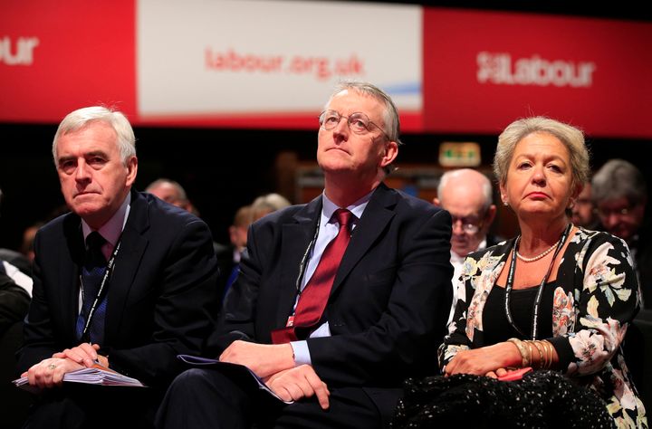 Shadow Chancellor John McDonnell with former Shadow Cabinet colleagues Hilary Benn and Rosie Winterton