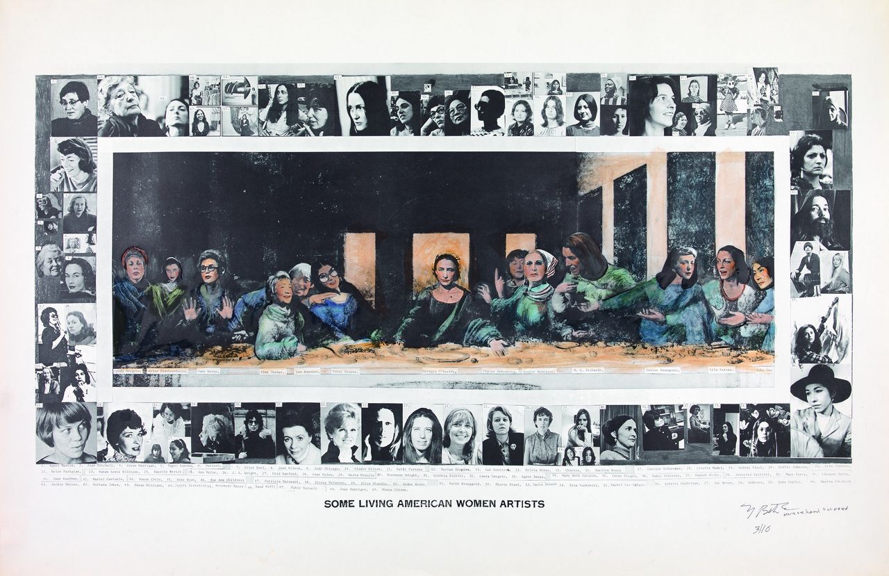 Mary Beth Edelson, "Some Living American Women Artists / Last Supper," 1972