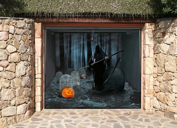 Creative Garage Door Decals Halloween with Simple Design