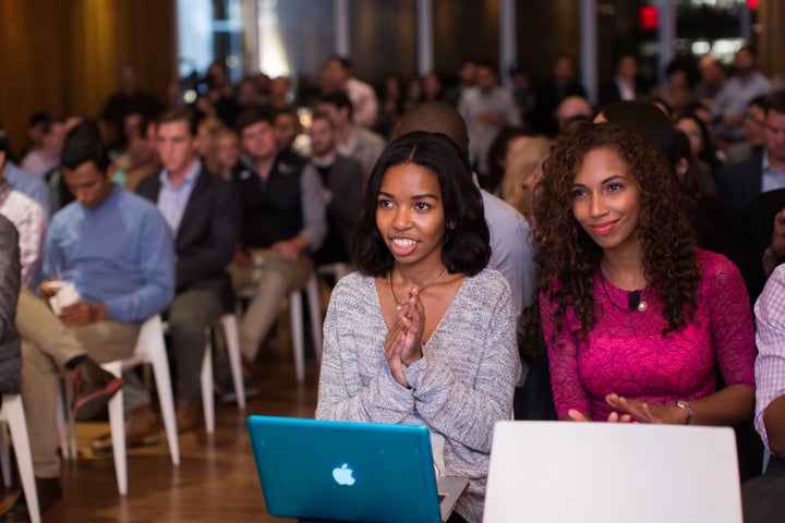 Angelina Darrisaw and Khaliha Hawkins of C-Suite Coach, preparing to pitch