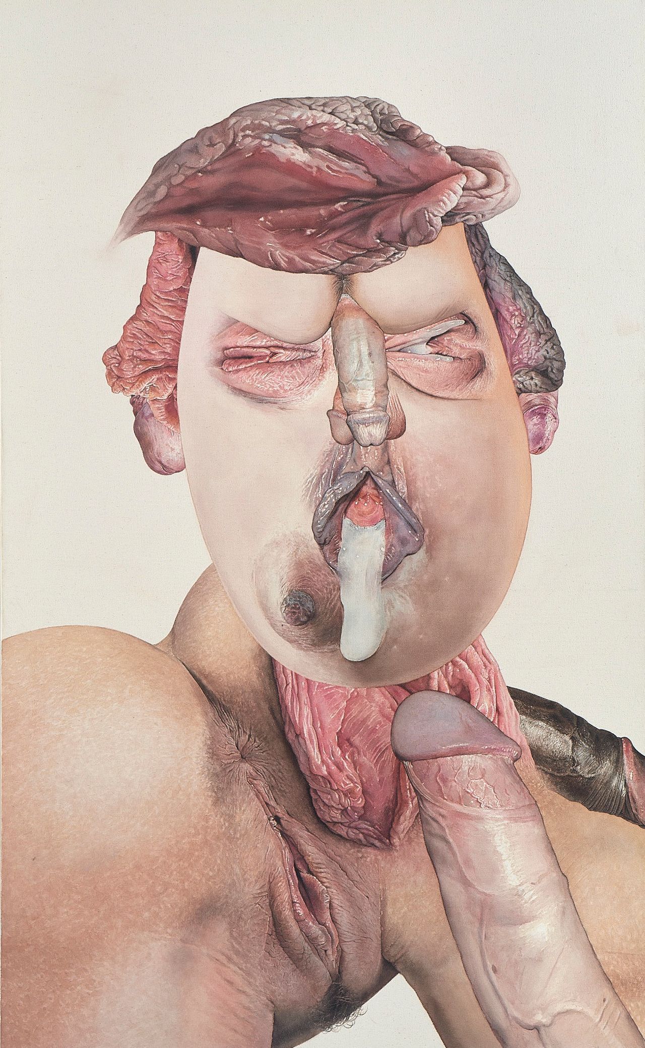 Alfred Steiner, "Why I Want to Fuck Donald Trump," 2016, watercolor on canvas, 60 x 37 inches (152.4 x 94 cm)