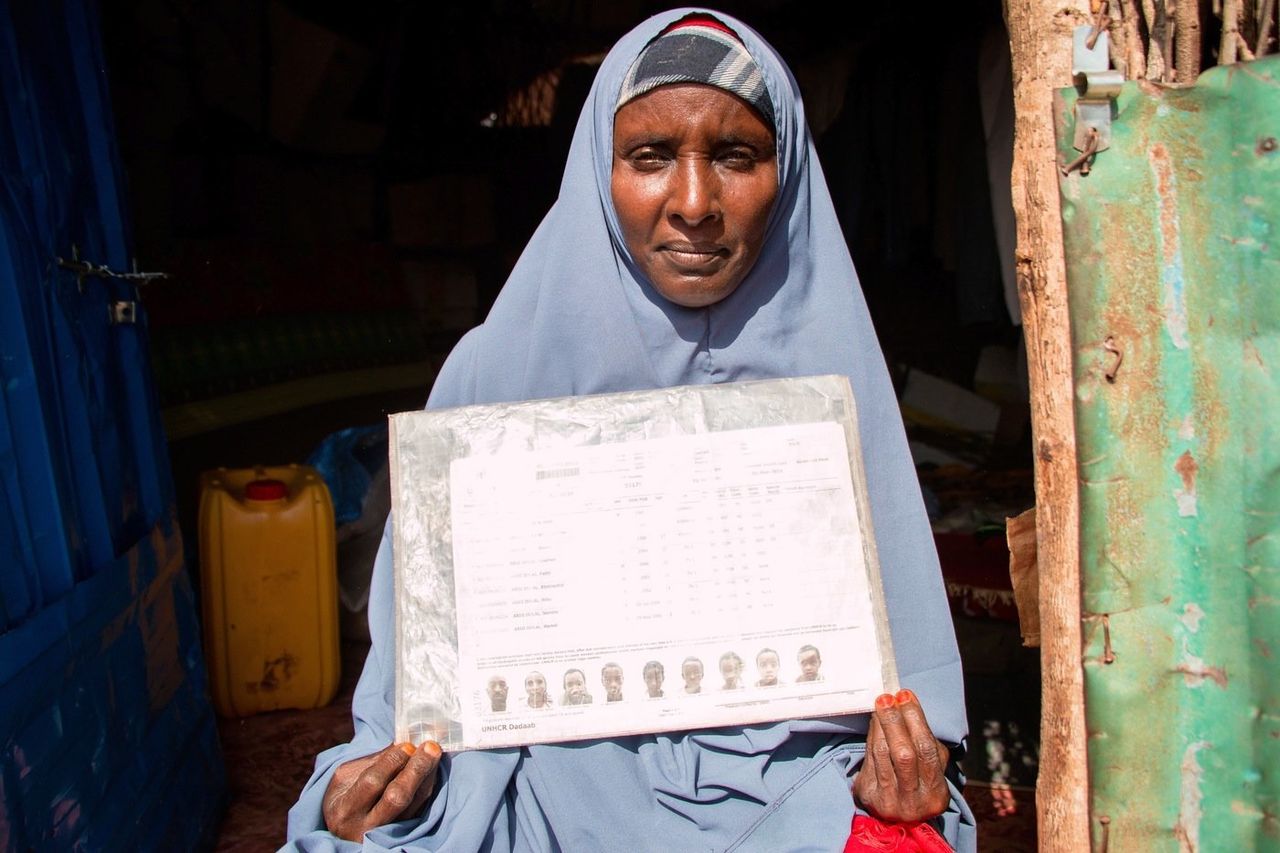 Hubi Abdullahi Aden, 44, returned to Kismayo from Kenya through the repatriation scheme in March. With seven children, she says the aid organizations in Dadaab persuaded her that there was progress and stability in Somalia. Now she regrets coming back.