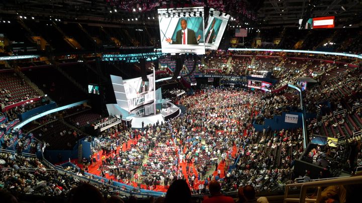Half-empty Hall, Republican National Convention, Quicken Loans Arena, July 20, 2016.
