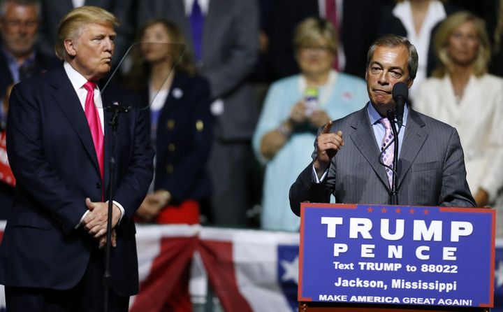 Farage appeared a Trump rally in Mississippi in August