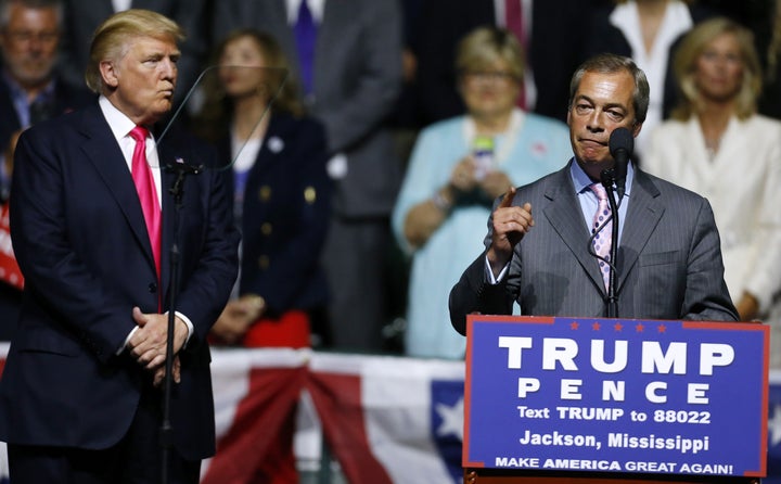 <strong>Farage appeared a Trump rally in Mississippi in August</strong>