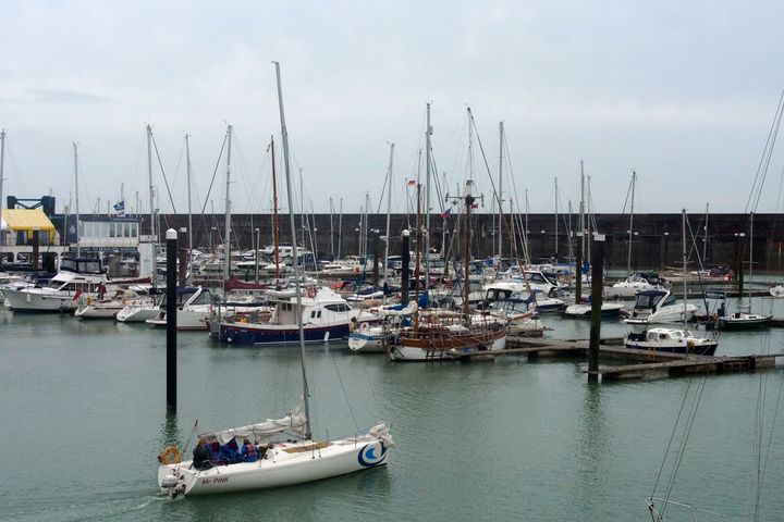 Boats moored at Brighton Marina, where the two men set off from