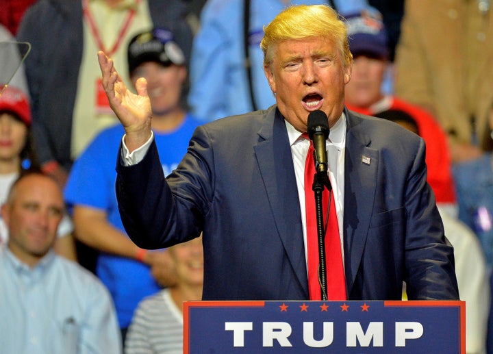 <strong>A British man has countered claims that Donald Trump (pictured) groped a woman on a flight in the early 1980s.</strong>
