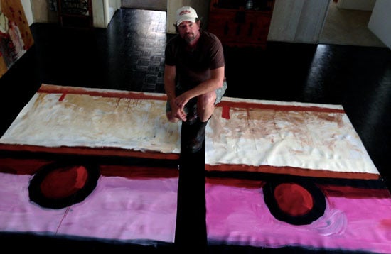 Charlie Patton with work (photo provided by artist)