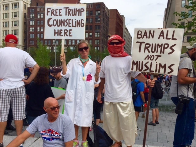 My husband and I protested against the nomination of Donald Trump at the Republican National Convention in Cleveland, Ohio, i