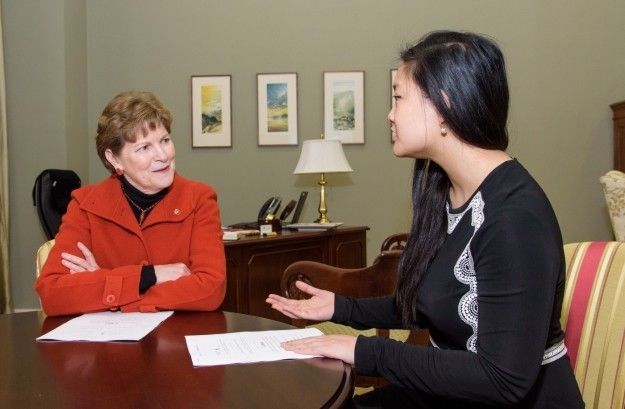 Senator Jeanne Shaheen with Amanda Nguyen