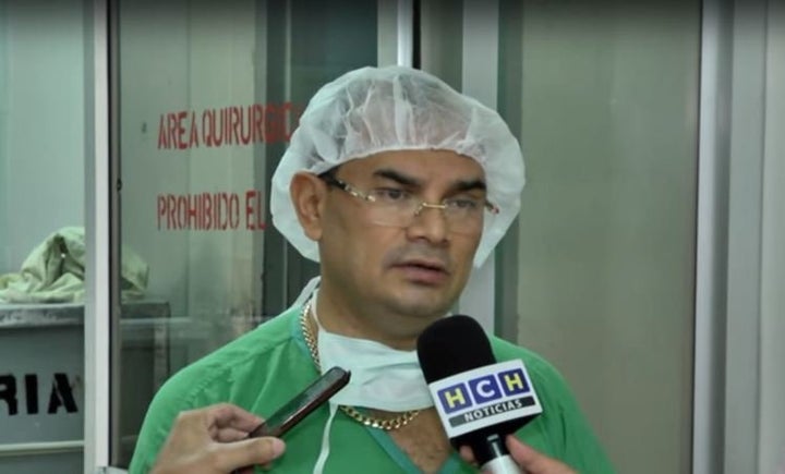 <strong>Dr Dennis Chirinos speaking after the operation.</strong>