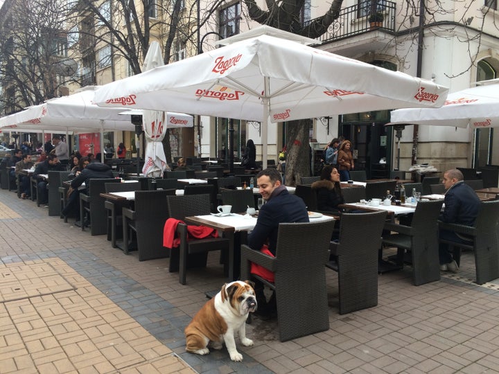 Al fresco dining on boulevard Vitosha, a pedestrian only street