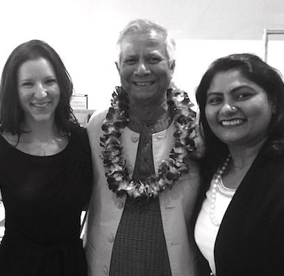 Amanda Caniglia, Muhammad Yunus, and Naila Chowdhury
