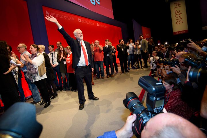 Jeremy Corbyn on the last day of the Labour conference in Liverpool