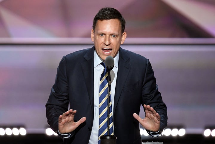 Peter Thiel once wrote that women getting the vote was bad for democracy. Here he is speaking at the RNC in July.