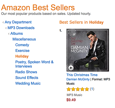 This Christmas Time also hit number one at Amazon on its release day