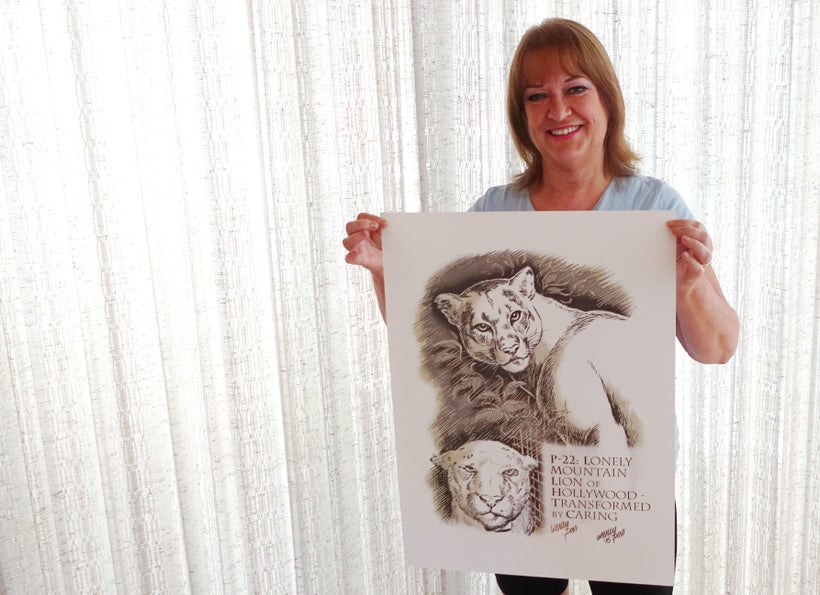 Legendary comics artist Wendy Pini created an art print to support the National Wildlife Federation's #SaveLACougars campaign