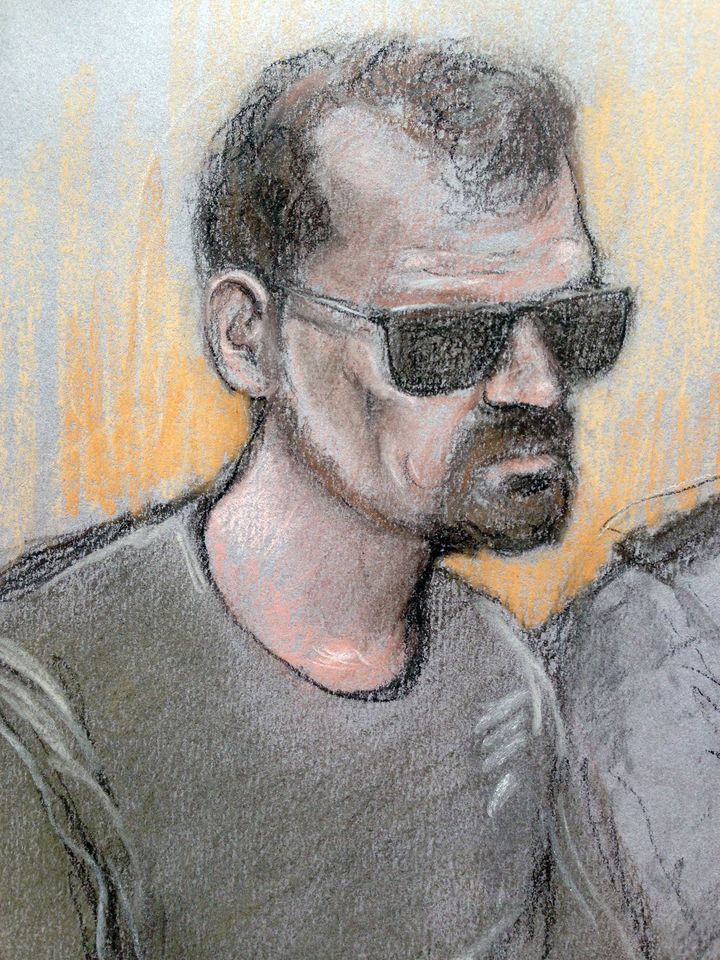 <strong>Stefano Brizz, pictured above in a court sketch, is due to stand trial for the murder of PC Gordon Semple</strong>